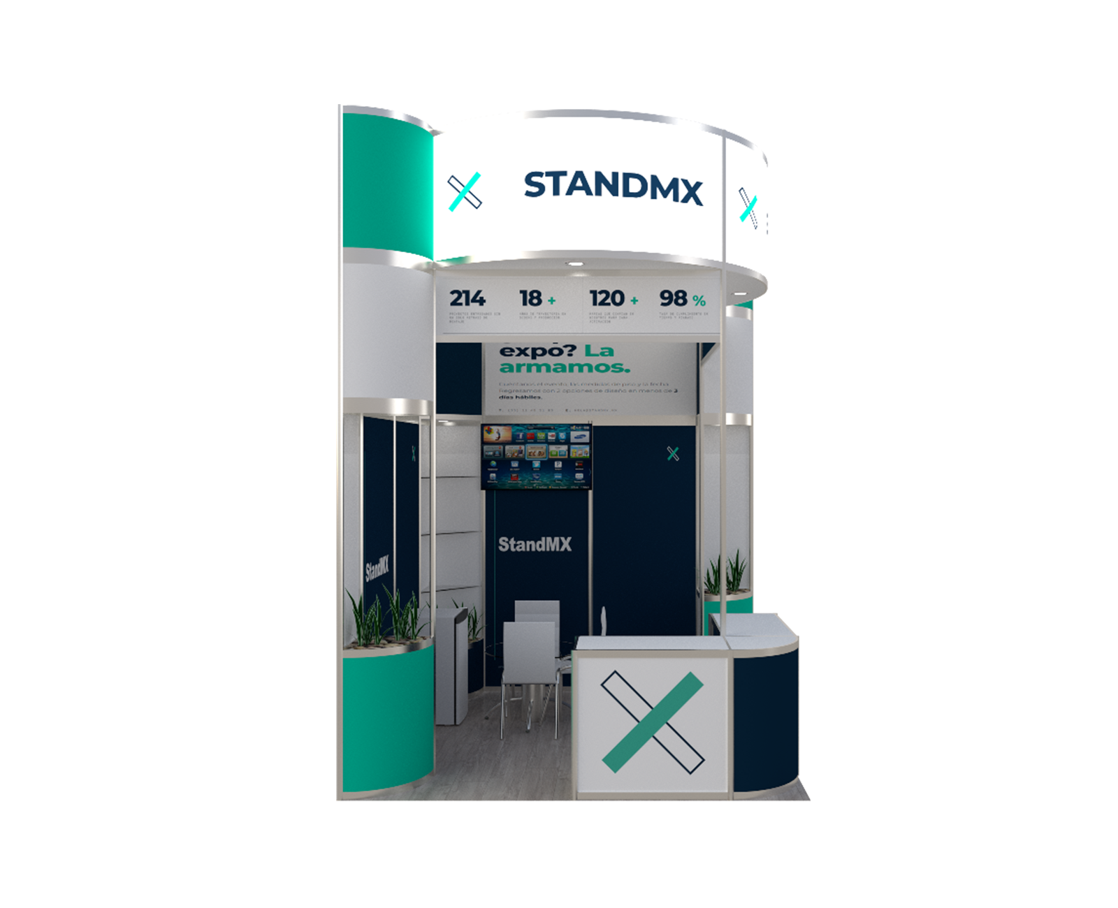 Octanorm 3.00 x 3.00 m personalizado.